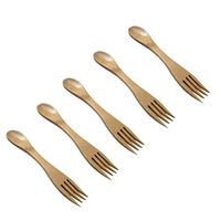 BESTONZON 5 Pcs Eco-friendly Spork Bamboo Spoons Forks Combo Creative Spork Combo for Household Use Children