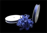 3/8" Navy Organza Thin Pull Bow String Ribbon (25 Yard) Gift Wrapping Favor Decorating
