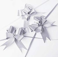 20 PCS Pull Bow,Medium, 4 Inches,Sparkling Bow, Wedding Decorations, Christmas Gift Ribbons, 20 pcs,Sparkling (Silver Stripe)