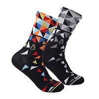 Compressprint Men and Women Cycling Socks 2 Pairs Sports Socks Comprssion Running Socks (Orange+Grey)