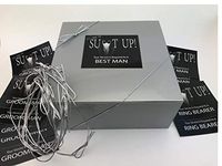 Groomsmen Proposal Gift Boxes Set of 10 Empty 8x8x3.5 Boxes with 14 Labels to Ask 10 Groomsmen, 2 Best Men and 2 Ring Bearers with 10 Silver String Loops. (Silver)