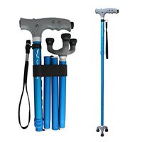 KingGear Travel Adjustable Folding Canes and Walking Sticks for Men and Women - Led Light and Easy Grip Handle for Arthritis Seniors Disabled and Elderly - Best Mobility Aids Cane (Blue)