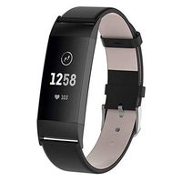 Lyperkin Compatible with Fitbit Charge 3 Bands, Delicate Genuine Leather Watch Strap Bands Quick Release Replacement Wristband Accessories Compatible with Charge 3 Smart Watch for Women Men