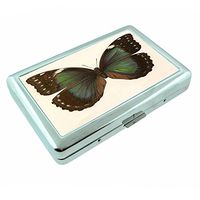 Perfection In Style Metal Silver Cigarette Case Vintage Butterfly Design 002