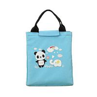 GrmeisLemc Picnic Food Tote Portable Cartoon Animal Print Thermal Insulated Pouch Waterproof Bento Lunch Storage Bag Handbag - Blue