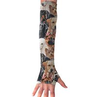 Cooling Arm Sleeves Dog Breeds Packed Dogs Black UV Protection Hands Arm Cover Long Arm Sleeve Glove