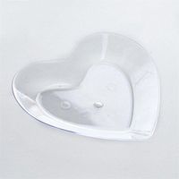 BalsaCircle 48 pcs 4.25-Inch Clear Heart Plastic Plates - Disposable Wedding Party Catering Tableware