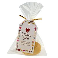 Flat Cellophane Bags with I Love You Flower Frame Gift Tags for Gift Packaging, Pack of 48