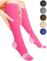 Sparthos Compression Socks (20-30mmHg) - Knee High Sock for Sport, Running, Travel, Medical Support, Pregnancy, Nursing - Calf Long Athletic Compressions Gear Sleeve - for Men and Women (Pink-LXL)