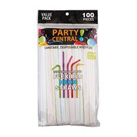 300ct Individual wrap Drinking STRAWS Bendable Flexible Plastic Straw Neon Color