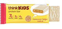 thinkKIDS Protein Bars - Cinnamon Sugar Cookie 7g Protein, 3g Fiber, 4g Sugar, No Artificial Flavors or Colors, Gluten Free, GMO Free*, 1 oz bar (5 Count)