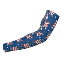 Sincerity First Australian American Flag UV Protection Cooling Arm Sleeves for Sports Motorcycle Men Women