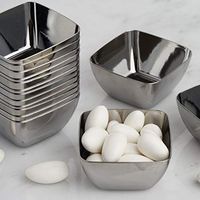 BalsaCircle 90 pcs 2 oz Silver Plastic Mini Bowls - Disposable Wedding Party Catering Tableware