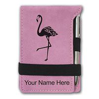 Mini Notepad, Flamingo, Personalized Engraving Included (Pink)