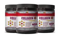 Hair Skin and Nail Vitamins with Collagen - Collagen PEPTIDES HYDROLYZED Powder - hydrolyzed Collagen Powder Free Shipping - 3 Bottles 3 LB (1362 Grams)