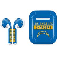 Skinit Decal Audio Skin for Apple AirPods with Lightning Charging Case - Officially Licensed NFL Los Angeles Chargers Blue Performance Series Design