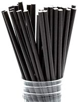 Made in USA Pack of 150 Black Kraft Biodegradable Paper Drinking Straws (FDA-approved, BPI-Certified, Chlorine Free)