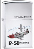 US Army P51 Mustang WWII Vintage Military Aircraft Chrome Zippo Lighter