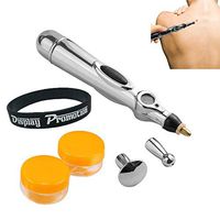 Electronic Acupuncture Pen with 3 Different Heads, Electric Meridian Energy Body Massager Pain Relief Therapy Instrument