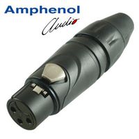 Amphenol AX3FB-AU XLR Female Cable Connector, Gold Contacts (Stamped), Black