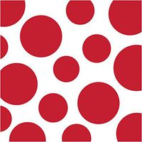 Creative Converting Celebrations 16 Count Chevron and Polka Dots Lunch Napkins, Classic Red