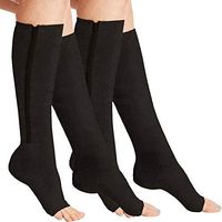SKYFOXE 2 Pairs Compression Socks New Compression Zip Sox Socks Stretchy Zipper Leg Support Unisex Open Toe Knee Stockings