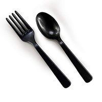 Forks & Spoons - Black (8 Each)