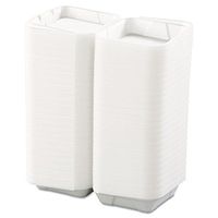 Boardwalk BWK 0107 White Color Medium 1 Compartment Snap-It Foam Hinged Carryout Container