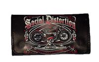 Tobacco Case Pouch Synthetic Leather Smoke for Rolling Cigars Social Distortion Motor Skull