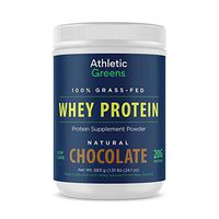 Athletic Greens 100% Grass-Fed Whey Protein Low Carb Low Sugar Natural Chocolate Flavor, 20 Grams of Protein per Serving, 683 g