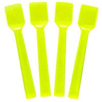 [3,000 Count] Transparent Yellow Plastic Gelato Spoons 4 Inch Mini Disposable Shovel Tasting Spoons for Sampling Yummy Desserts, Foods & Ice Cream - Frozen Dessert Supplies