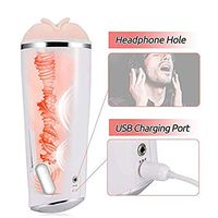 Anlgg Male Massage Piston Toys Super Soft with Vibration Suction Modes Full-Automatic Toy Sucking 10 Vibration Patterns Automatic Men Gift