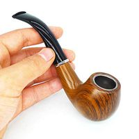 ASNTA Traditional Classic Wood Grain Pipe with a Three-in-one Scraper and a Storage Bag (Wood Color)