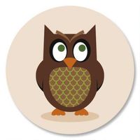 Owl Envelope Seals - Set of 144 Self-Adhesive, Flat-Sheet, 1-1/2" Sticker Seals, By Colorful Images