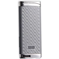 Refillable Blue Flame Adjustable Ultra-Thin Butane Viewable Windproof Cigar Cigarette Lighter Gray