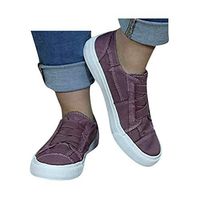 Veodhekai Women's Flats Peas Shoes Summer Casual Flat-Bottom Sneakers Elastic Band Shoes Purple