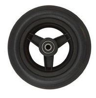 Pair of 6" X 1 1/4", 3-Spoke Black, Ribbed Urethane Caster Tires for Powerchair Wheelchair