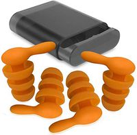 wake zeal 2 Pair Reusable Ear Plugs for Sleeping, Premium Silicone Noise Cancelling Earplugs Noise Reduction for Musicians Concerts with Flannel Bag (Orange)