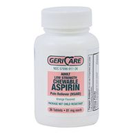 Mckesson Brand Adult Aspirin 81 Mg Chewable Tablets Orange Flavor - Case of 12 Bottles