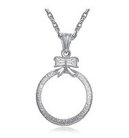 Necklace Magnifying Glass 2X Reading Magnifier Butterfly Knot Sweater Chain Pendant Send Elder Friend Gift