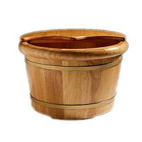 Foot Tub,Oak Pedicure Bucket, Solid Wood Footbath, Household Wooden Wash Basin，with lid
