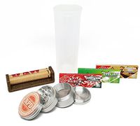 Bundle - 6 Items - 3 Packs of Juicy Jays Rolling Paper"Holiday Flavors" with RAW Cigarette Roller, Grinder and Storage Container