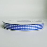 Polyester Gingham Ribbon, 3/8-inch, 25-Yard (Royal Blue)