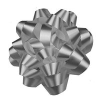 Premium Confetti Gift Wrap Bows, 4" (10 Pack, Silver)