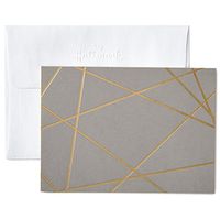 Hallmark Blank Cards, Gold Foil Lines (10 Cards with Envelopes)