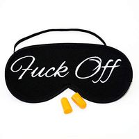 ComfortDecorHouse Fuck Off Sleep Mask Eye Mask Embroidery with Ear Plugs Set