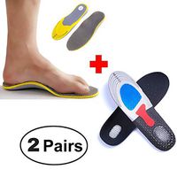 2 Pairs Shoe Insoles, Orthotic Insoles+Sport cushion Insoles Providing Excellent Shock Absorption and Cushioning, Best Insoles for Men and Women for Everyday Use