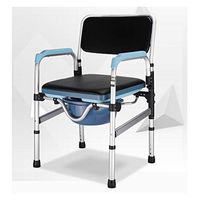 Bedside Commode, Commode Chair, Adjustable Height Aluminum Alloy Shower Chair Portable Toilet with Arm Bathroom Toilet Easy Transfers Adults Bearing Weight 150kg (Color : Black)