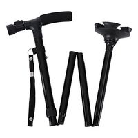 Crutches Canes Collapsible Cane Retractable Aluminum Alloy Cane with LED Lights for The Elderly Mobile Walker Maximum Load 90 kg Black