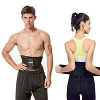 Lumbar Support Belt Lower Back Brace Waist Trainer for Women Men, KBNI Unisex Adjustable Comfortable Slimming Body Shaper Pain Relief Posture Corrector for Adult and Teenagers, Black, M